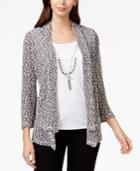 Alfred Dunner Textured Layered-look Necklace Sweater