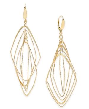 Multi-shape Geometric Orbital Drop Earrings In 14k Gold