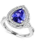 Tanzanite Royale By Effy Tanzanite (2-1/10 Ct. T.w.) And Diamond (1/2 Ct. T.w.) In 14k White Gold, Created For Macy's