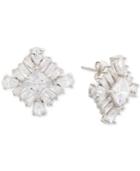 Giani Bernini Cubic Zirconia Square Cluster Stud Earrings In Sterling Silver, Created For Macy's