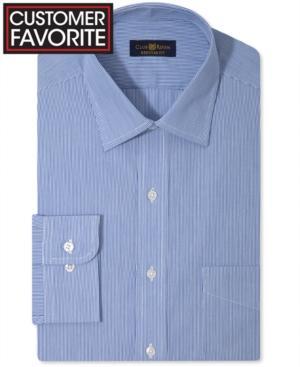 Club Room Estate Wrinkle Resistant Blue Hairline Dress Shirt