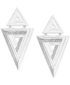 Effy Diamond Triangle Earrings (1/4 Ct. T.w.) In Sterling Silver
