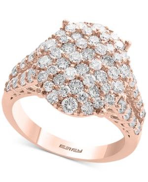 D'oro By Effy Diamond Cluster Statement Ring (2-1/10 Ct. T.w.) In 14k Yellow, White And Rose Gold