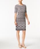 Karen Scott Petite Geo-print Sheath Dress, Only At Macy's