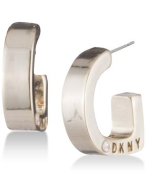 Dkny Logo Huggie Hoop Earrings, Created For Macy's