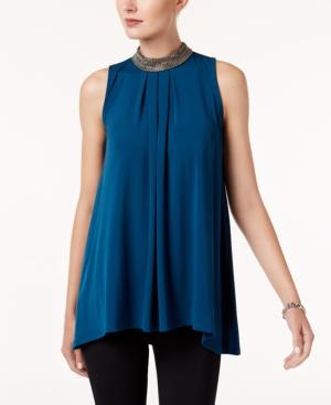 Alfani Embellished Handkerchief-hem Top, Created For Macy's