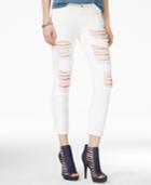 Guess Ripped Ordeal White Wash Cropped Skinny Jeans