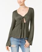 American Rag Juniors' Tie-front Cutout Top, Created For Macy's