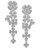 Inc International Concepts Silver-tone Pave Floral Drop Earrings, Only At Macy's