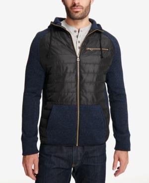 Weatherproof Vintage Men's Mix-media Quilted Hooded Jacket, Created For Macy's