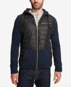 Weatherproof Vintage Men's Mix-media Quilted Hooded Jacket, Created For Macy's