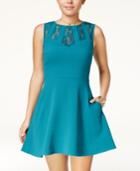 Speechless Juniors' Lace-trim Fit & Flare Dress, A Macy's Exclusive