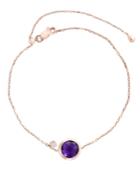 Effy Amethyst (1 1/2 Ct. T.w.) And Diamond Accent Bracelet In 14k Rose Gold