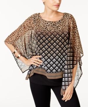 Jm Collection Printed Poncho, Created For Macy's