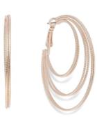 Inc International Concepts Rose Gold-tone Textured Orbital Hoop Earrings