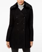 Inc International Concepts Faux-fur-collar Peacoat, Only At Macy's