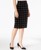 Bar Iii Embellished Houndstooth Pencil Skirt, Only At Macy's