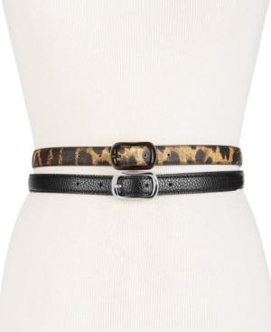 Steve Madden Leopard-print 2-for-1 Skinny Belts