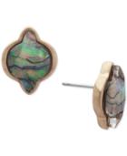 Lonna & Lilly Gold-tone Abalone Stone Stud Earrings