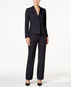 Le Suit Petite Pinstripe Pantsuit