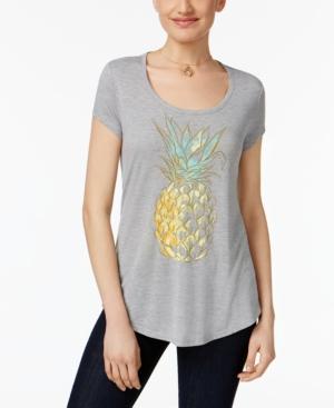 Style & Co Pineapple-graphic Top, Only At Macy's