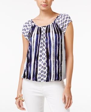 American Rag Printed Cap-sleeve Blouson Top, Only At Macy's