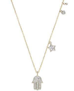 Yellora™ Diamond Necklace, Yellora™ Diamond Hamsa Drop Pendant (1/4 Ct. T.w.)