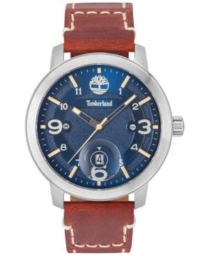 Timberland Men's Pembroke Brown Leather Strap Watch 46mm Tbl15017js03