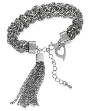 Thalia Sodi Silver-tone Rope And Tassel Link Bracelet, Created For Macy's