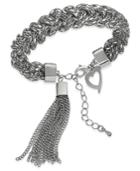 Thalia Sodi Silver-tone Rope And Tassel Link Bracelet, Created For Macy's