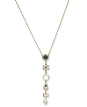 I.n.c. Gold-tone Crystal, Stone & Imitation Pearl Lariat Necklace, 28 + 3 Extender, Created For Macy's
