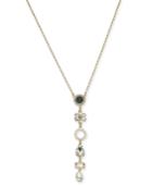 I.n.c. Gold-tone Crystal, Stone & Imitation Pearl Lariat Necklace, 28 + 3 Extender, Created For Macy's