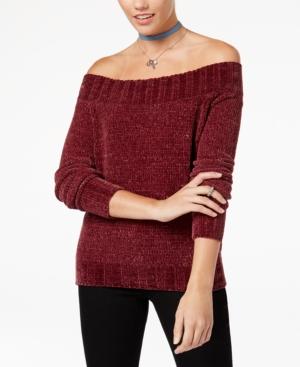American Rag Juniors' Off-the-shoulder Chenille Sweater, Created For Macy's