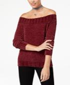 American Rag Juniors' Off-the-shoulder Chenille Sweater, Created For Macy's