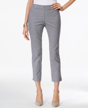 Charter Club Tummy-control Side-zip Ankle Pants, Gingham Print