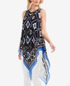 Vince Camuto Geo-print V-hem Tunic