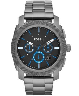 Fossil Men's Chronograph Machine Smoke-tone Stainless Steel Bracelet Watch 45mm Fs4931