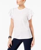 Inc International Concepts Ruffle-sleeved T-shirt, Created For Macy's