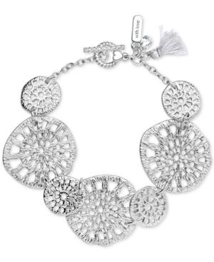 Lonna & Lilly Silver-tone Openwork Large Disc Link Bracelet