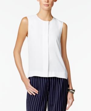 Armani Exchange Collarless Sleeveless Blouse