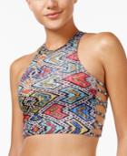 Roxy Poetic Mexic Geometric-print Strappy High-neck Bikini Top Women's Swimsuit