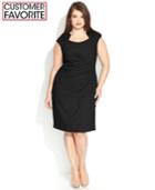 Calvin Klein Plus Size Cap-sleeve Cutout-neckline Sheath