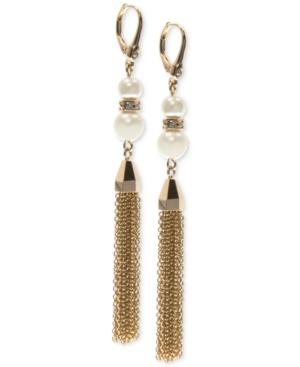 Ivanka Trump Gold-tone Imitation Pearl Tassel Drop Earrings