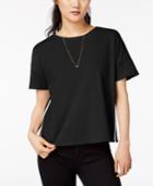 Hippie Rose Juniors' Cotton Side-stripe T-shirt