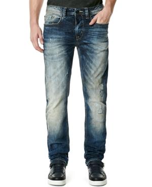 Buffalo David Bitton Men's Evan Slim-fit Blasted Darker Wash Jeans