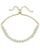 Giani Bernini 18k Gold-plated Sterling Silver Fresh Water Pearl Adjustable Bracelet, Only At Macy's