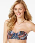 Bar Iii Geo-print Bralette Bikini Top, Only At Macy's Women's Swimsuit