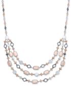 Nine West Tri-tone Beads & Baubles Multi-row Necklace