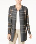 Charter Club Plaid Completer Cardigan, Created For Macy's
