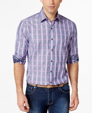 Tasso Elba Big And Tall Grid Pattern Shirt, Only At Macy's